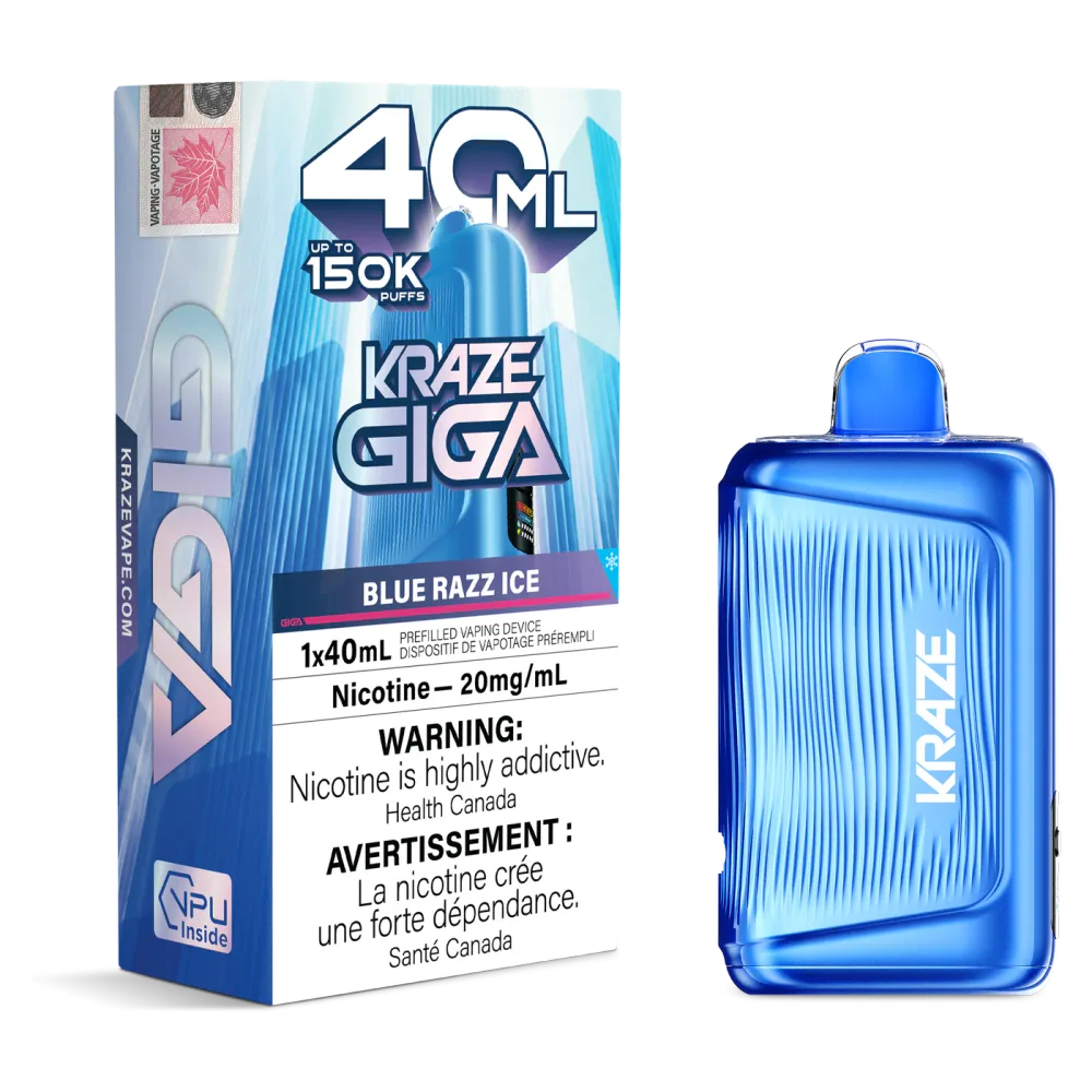 KrazeGiga150K_-blue-razz-ice Kraze Giga 150K Disposable Vape (ONTARIO) - Image 1