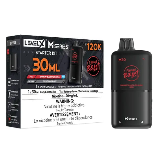 levelx-m-flavourbeast_starterkit_aug2026-render-fam_20mg-banginbloodorange_1_1 Level X Flavour Beast M Series 120K Starter Kit - Image 1