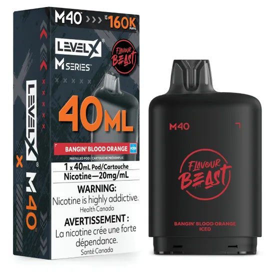 levelx-m40-flavourbeast_pod_aug2026-render-fam_20mg-banginbloodorangeiced Level X Flavour Beast 160K M Series - Image 1